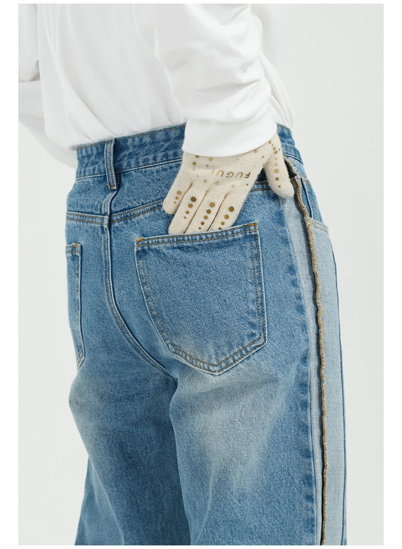 SIDE STITCHED DENIM PANTS - INTOHYPEZONE