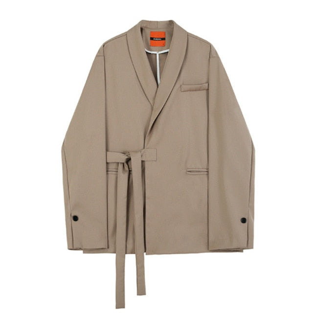 KHAKI CASUAL SUIT TWO PIECE SET - INTOHYPEZONE