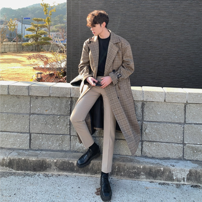 MID-LENGTH PLAID TRENCH COAT - INTOHYPEZONE