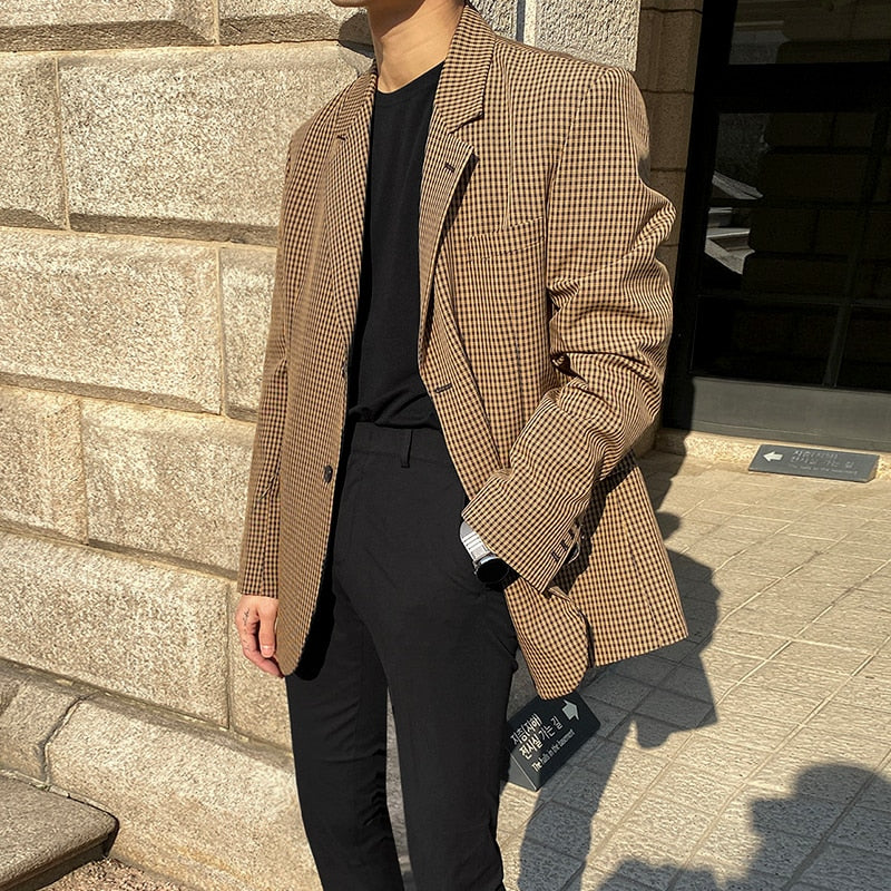 CASUAL PLAID BLAZER - INTOHYPEZONE