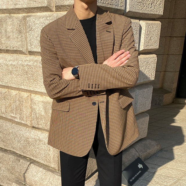 CASUAL PLAID BLAZER - INTOHYPEZONE