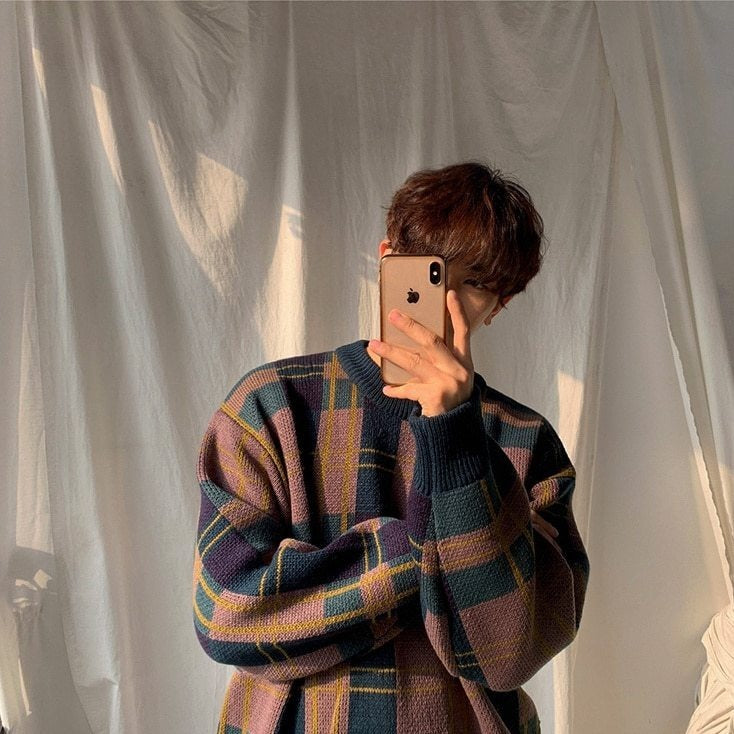 KNITTED PLAID SWEATER - INTOHYPEZONE