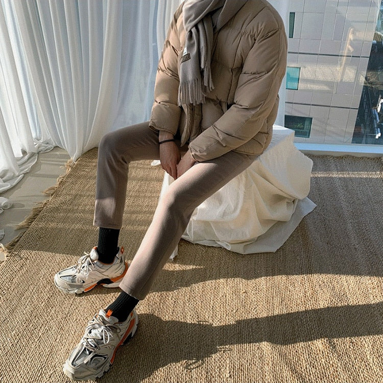 PADDED COLLARLESS PUFFER JACKET - INTOHYPEZONE