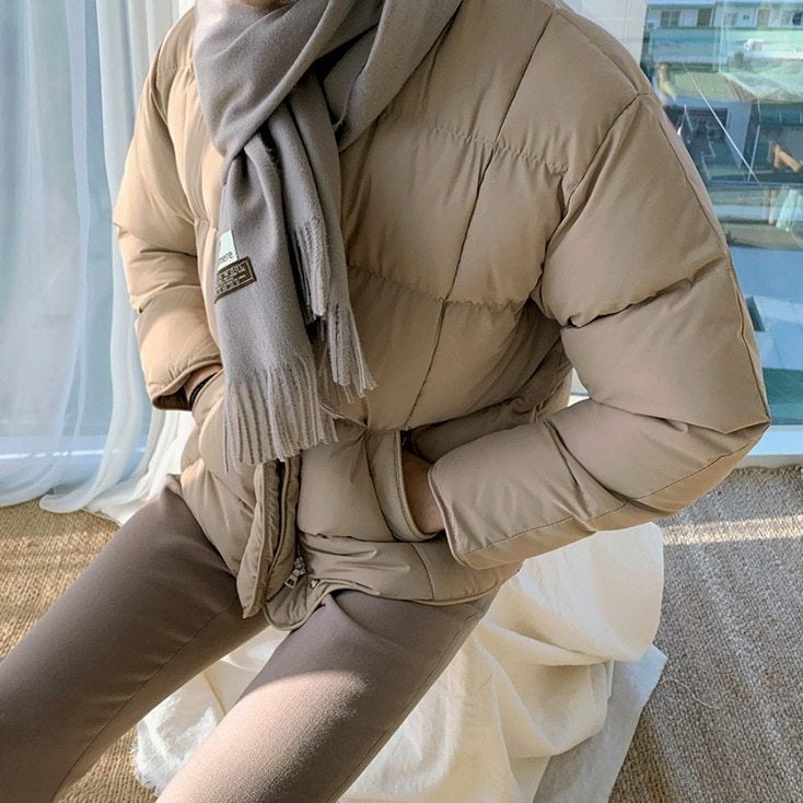 PADDED COLLARLESS PUFFER JACKET - INTOHYPEZONE