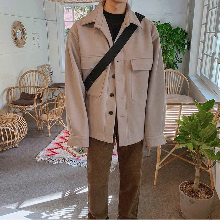 WOOLEN BUTTON JACKET - INTOHYPEZONE