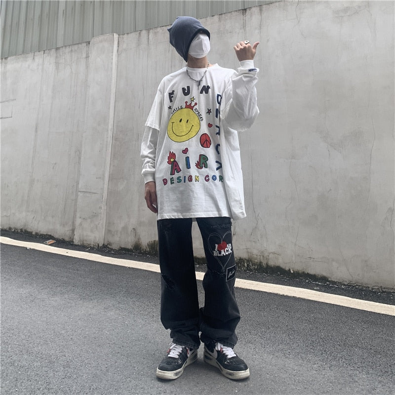 RIPPED PATCHWORK DENIM PANTS - INTOHYPEZONE
