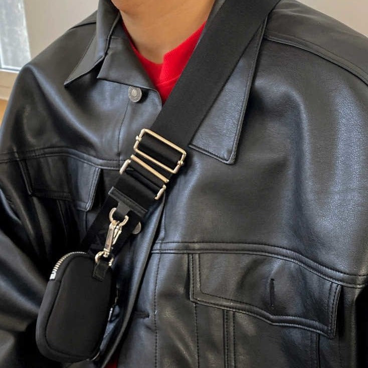 DROP SHOULDER LEATHER JACKET - INTOHYPEZONE