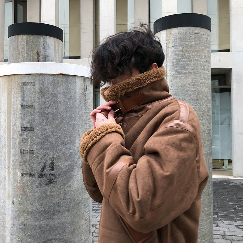 SUEDE SHERPA JACKET - INTOHYPEZONE