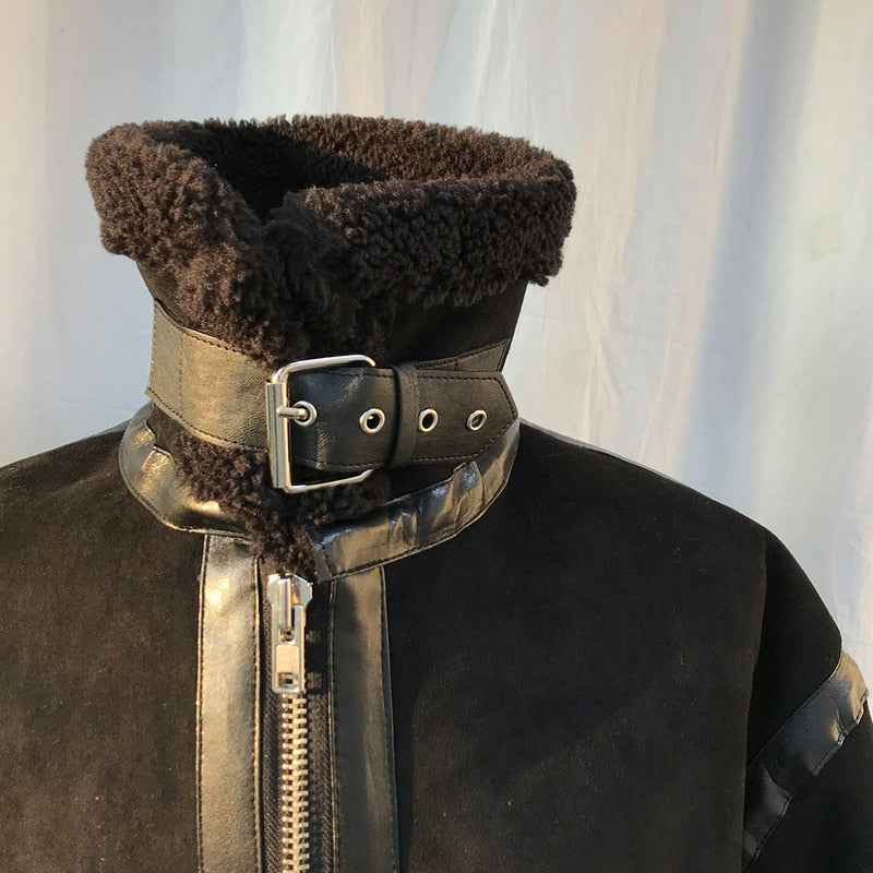 SUEDE SHERPA JACKET - INTOHYPEZONE