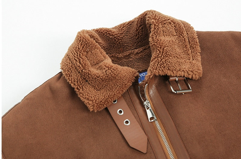 SUEDE SHERPA JACKET - INTOHYPEZONE