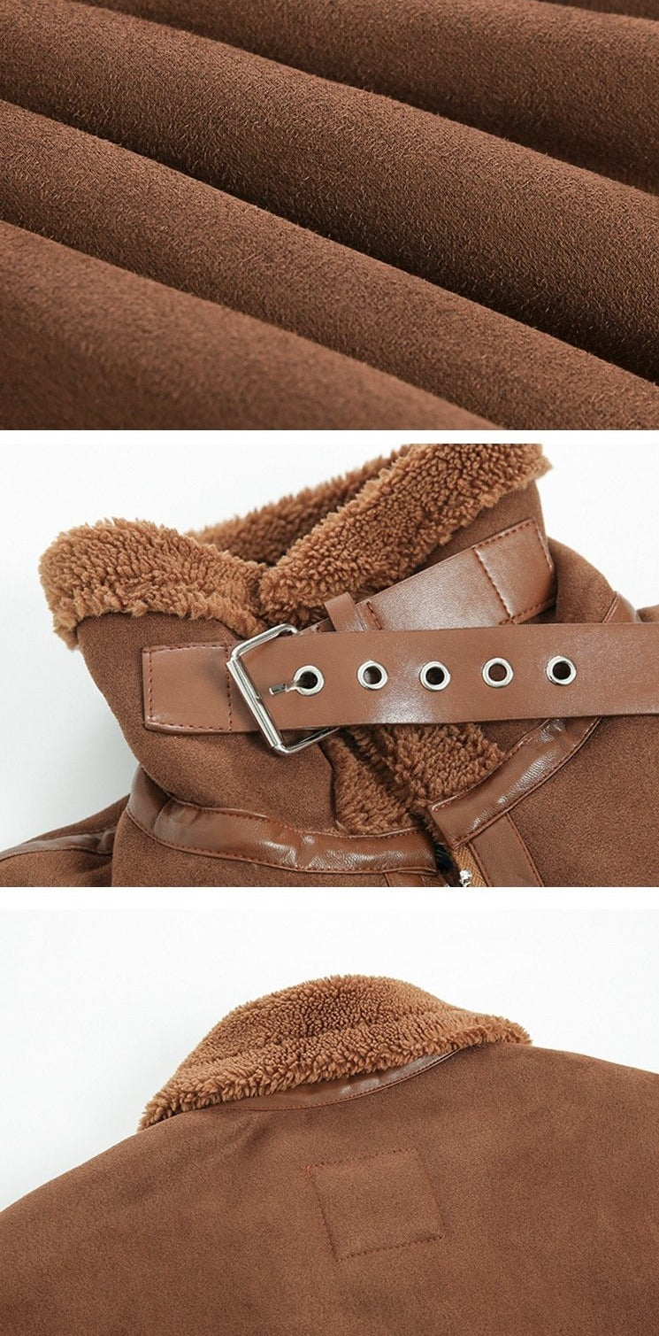 SUEDE SHERPA JACKET - INTOHYPEZONE