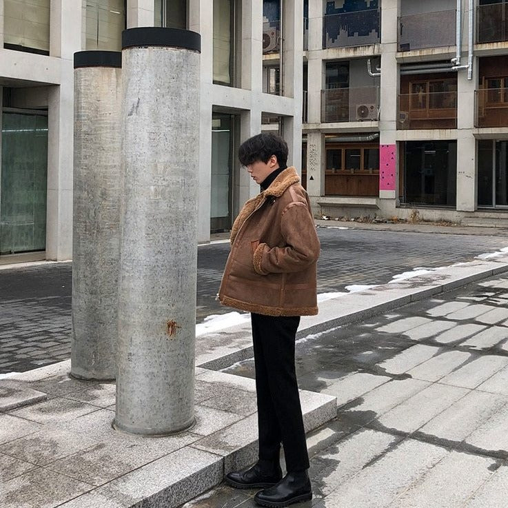 SUEDE SHERPA JACKET - INTOHYPEZONE