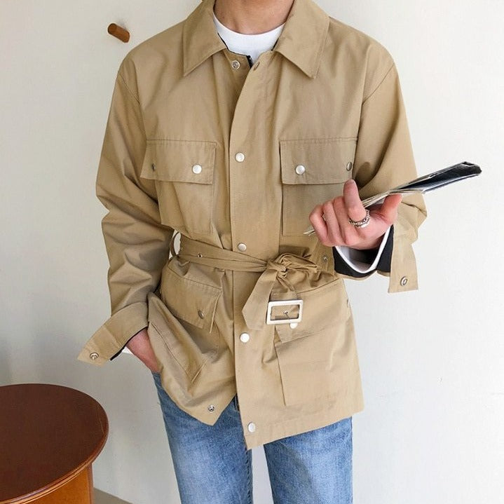BELTED SINGLE BREASTED TRENCH COAT - INTOHYPEZONE