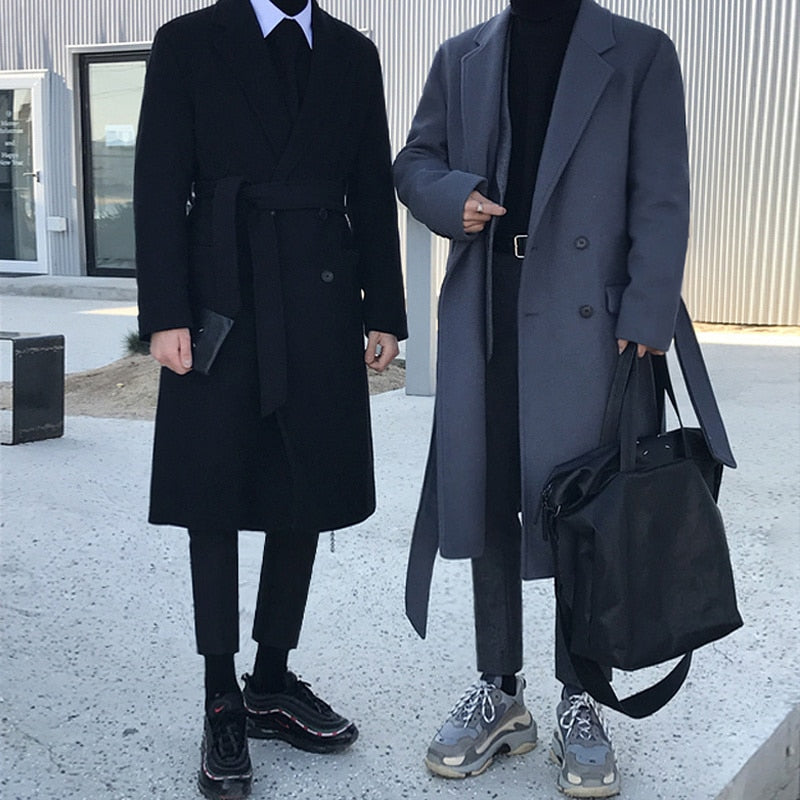 WOOLEN DOUBLE BREASTED TRENCH COAT - INTOHYPEZONE