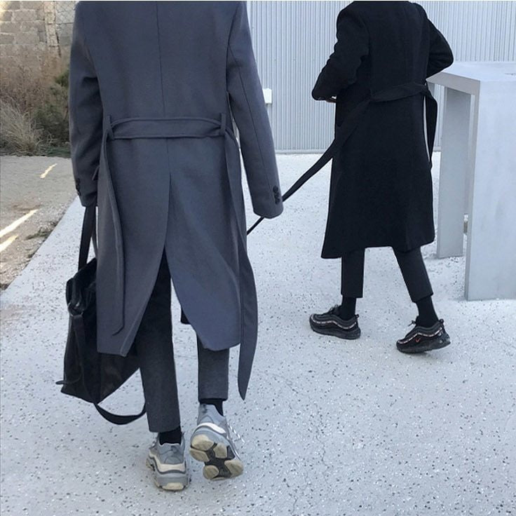 WOOLEN DOUBLE BREASTED TRENCH COAT - INTOHYPEZONE