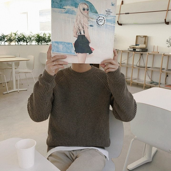 KNITTED ROUND NECK SWEATER - INTOHYPEZONE