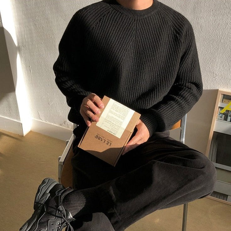 KNITTED ROUND NECK SWEATER - INTOHYPEZONE