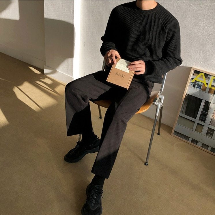 KNITTED ROUND NECK SWEATER - INTOHYPEZONE