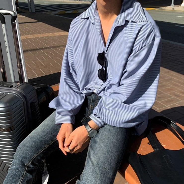 OVERSIZE STRIPED SHIRT - INTOHYPEZONE