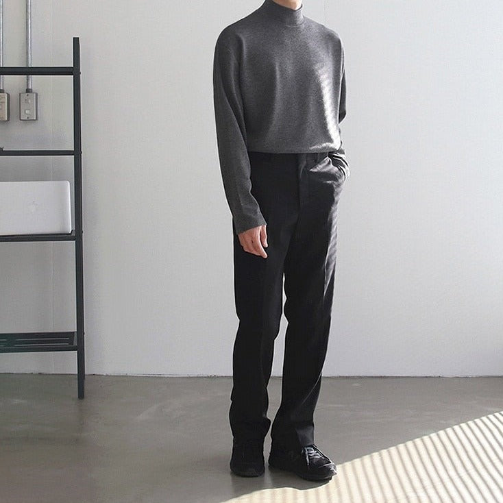 HALF NECK LONG SLEEVE TEE - INTOHYPEZONE
