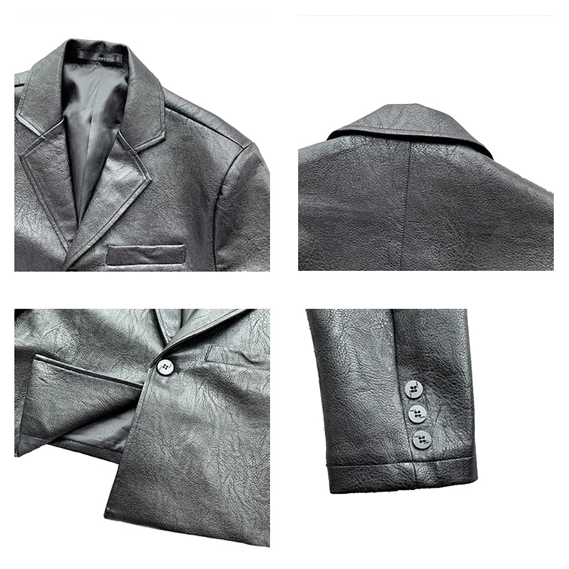 SHORT SUIT LEATHER JACKET - INTOHYPEZONE