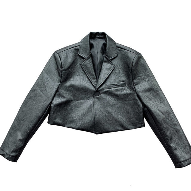 SHORT SUIT LEATHER JACKET - INTOHYPEZONE
