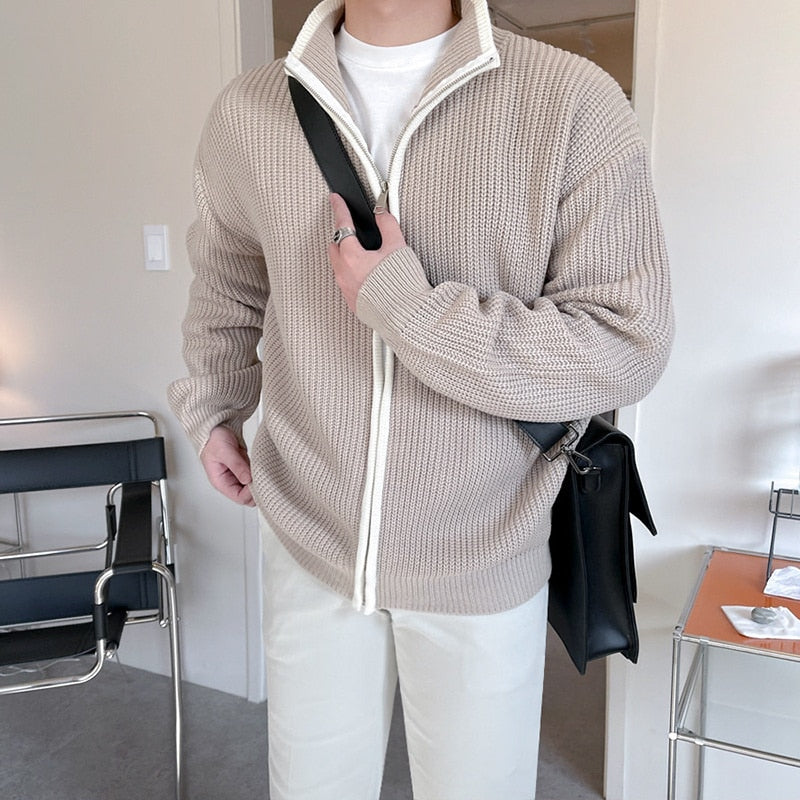 ZIP-UP KNITTED SWEATER - INTOHYPEZONE
