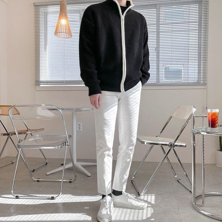 ZIP-UP KNITTED SWEATER - INTOHYPEZONE
