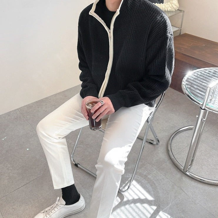 ZIP-UP KNITTED SWEATER - INTOHYPEZONE