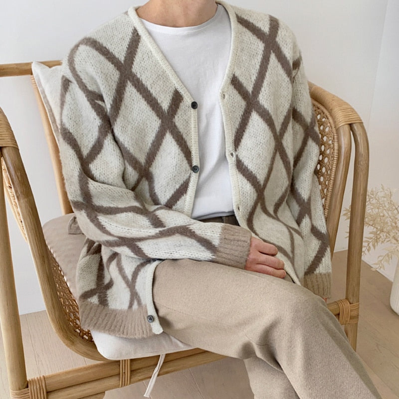 UNUSED 19AW argyle knit cardigan カーディガン - カーディガン