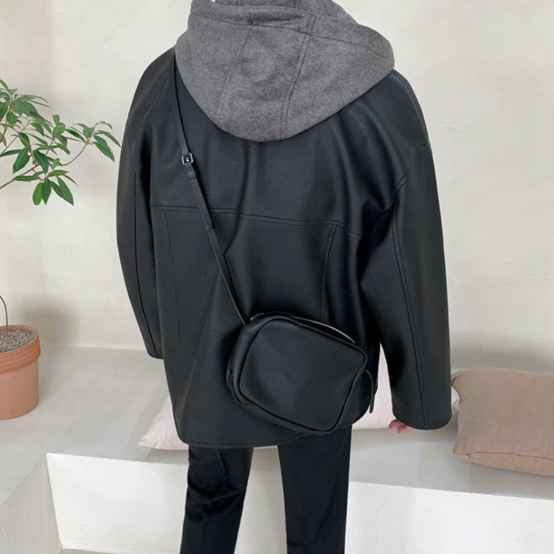 DETACHABLE HOODED LEATHER JACKET - INTOHYPEZONE