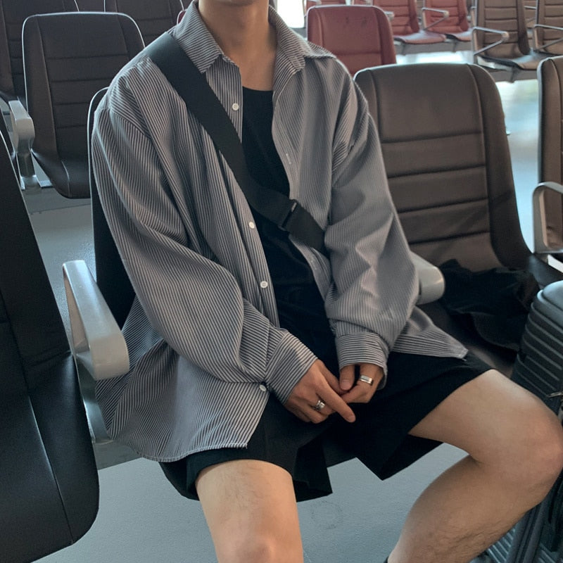 OVERSIZE STRIPED SHIRT - INTOHYPEZONE