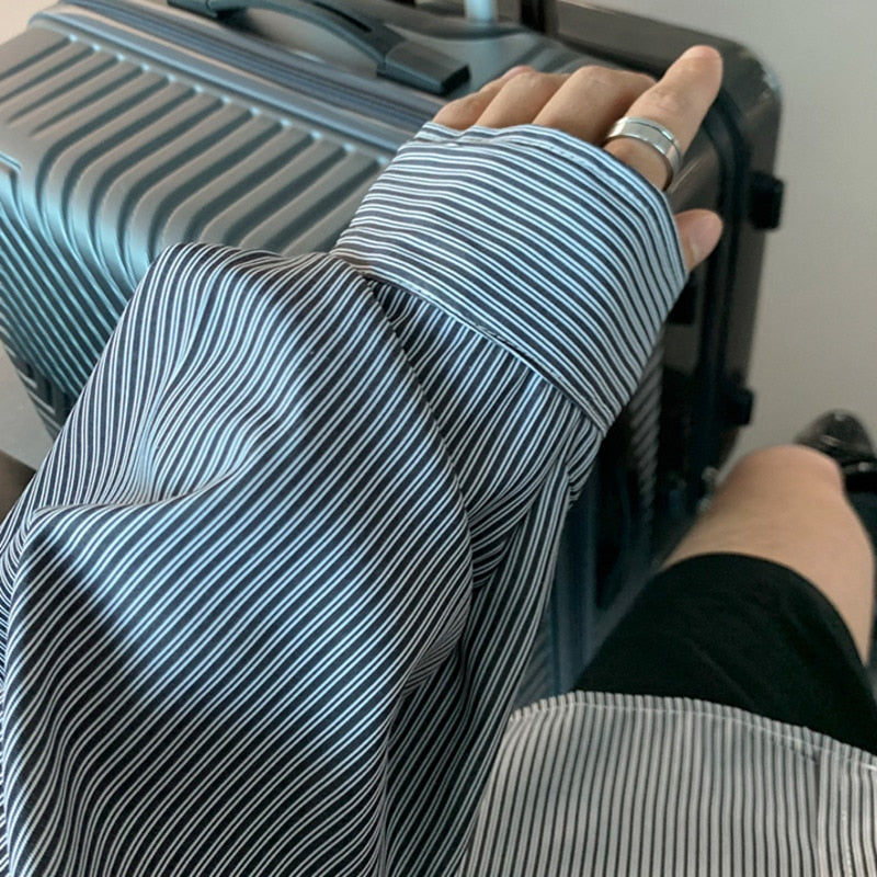 OVERSIZE STRIPED SHIRT - INTOHYPEZONE
