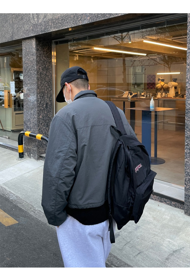DRAWSTRING ZIP-UP WINDBREAKER - INTOHYPEZONE