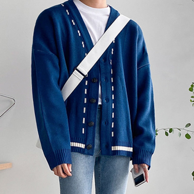 KNITTED TOPSTITCH CARDIGAN - INTOHYPEZONE