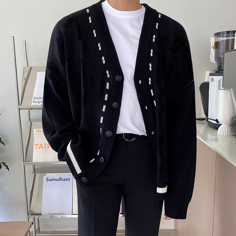 KNITTED TOPSTITCH CARDIGAN - INTOHYPEZONE