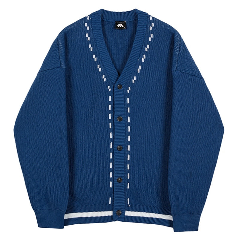 KNITTED TOPSTITCH CARDIGAN - INTOHYPEZONE