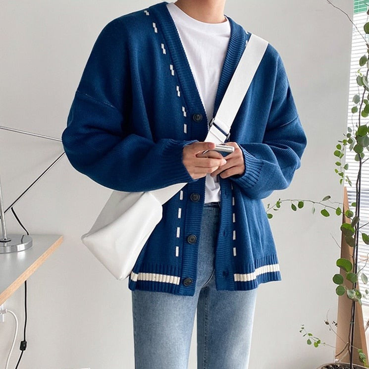 KNITTED TOPSTITCH CARDIGAN - INTOHYPEZONE