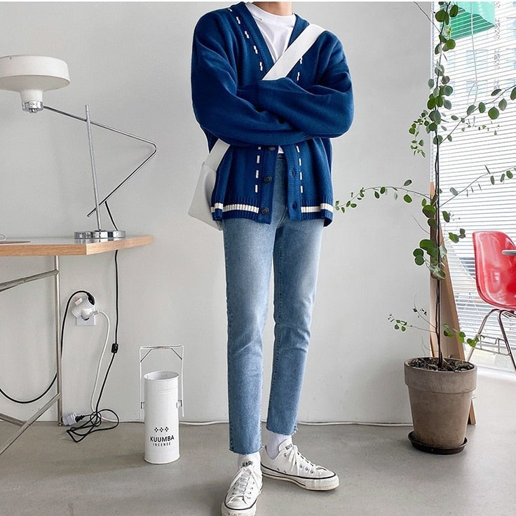 KNITTED TOPSTITCH CARDIGAN - INTOHYPEZONE