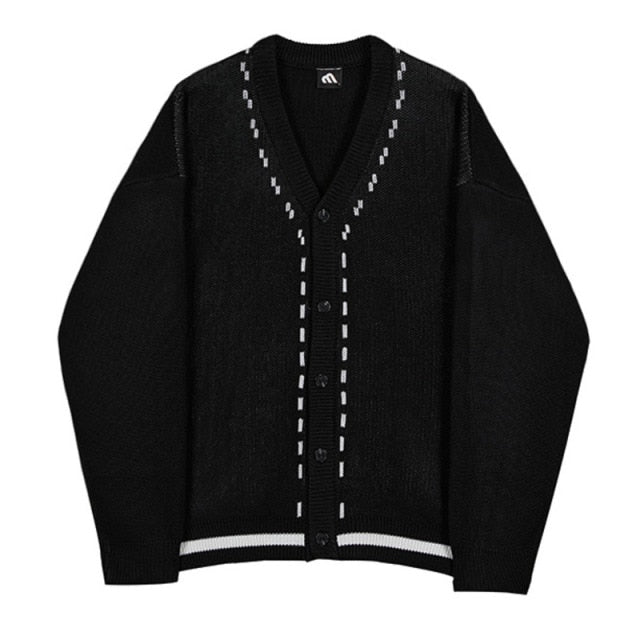 KNITTED TOPSTITCH CARDIGAN - INTOHYPEZONE