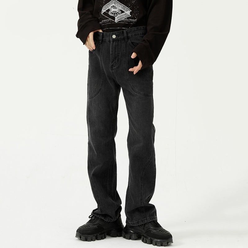 WASHED BLACK DENIM PANTS - INTOHYPEZONE