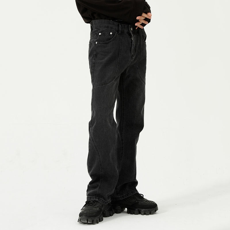 WASHED BLACK DENIM PANTS - INTOHYPEZONE