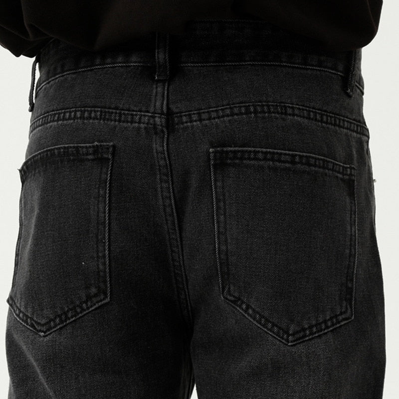 WASHED BLACK DENIM PANTS - INTOHYPEZONE