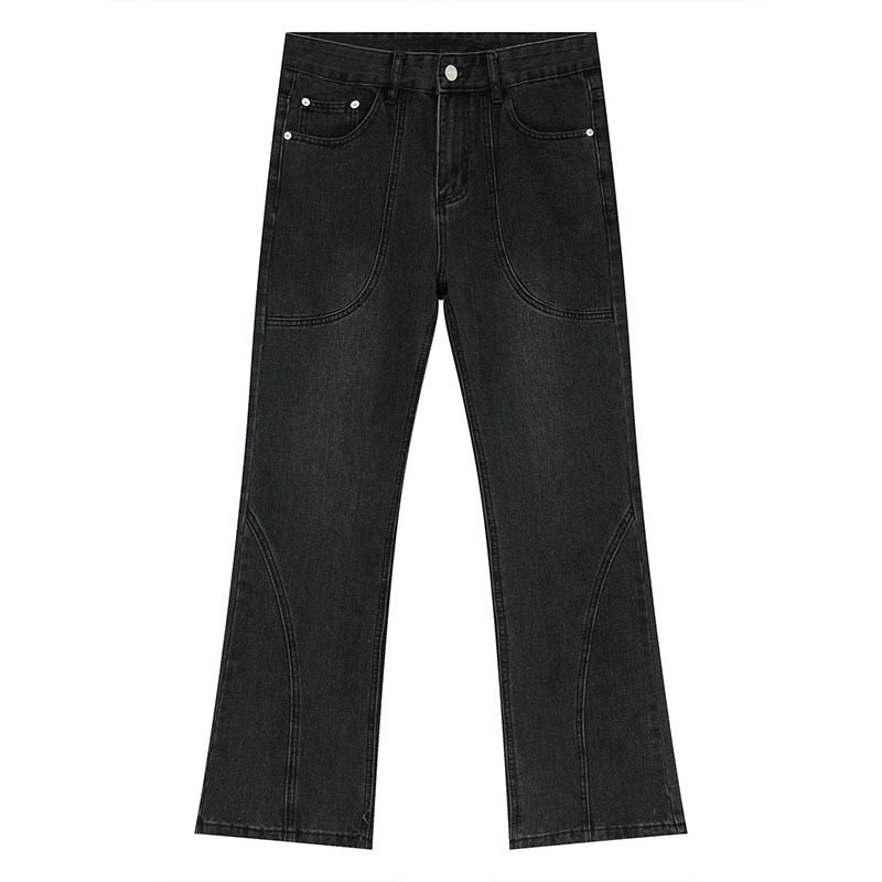 WASHED BLACK DENIM PANTS - INTOHYPEZONE