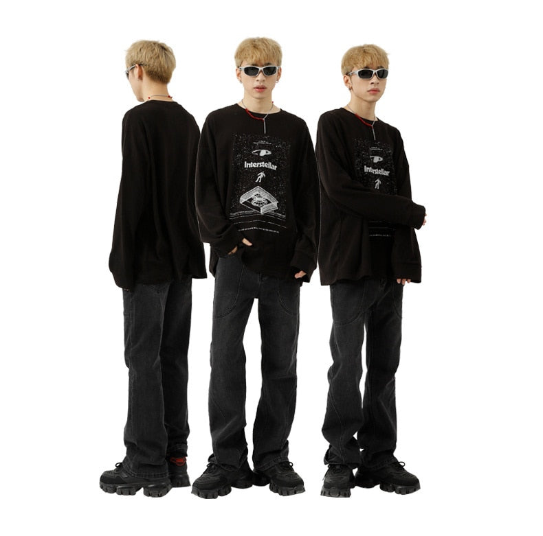 WASHED BLACK DENIM PANTS - INTOHYPEZONE