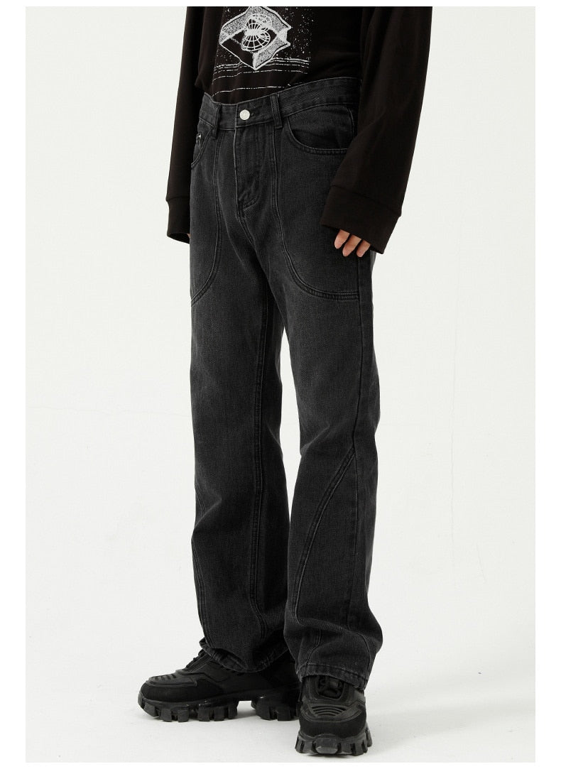 WASHED BLACK DENIM PANTS - INTOHYPEZONE