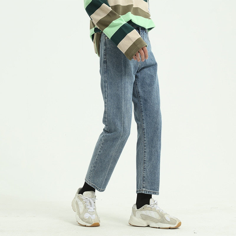 ANKLE LENGTH WASHED DENIM - INTOHYPEZONE