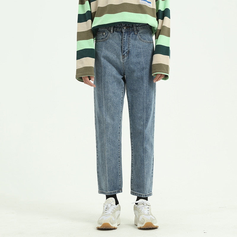 ANKLE LENGTH WASHED DENIM - INTOHYPEZONE
