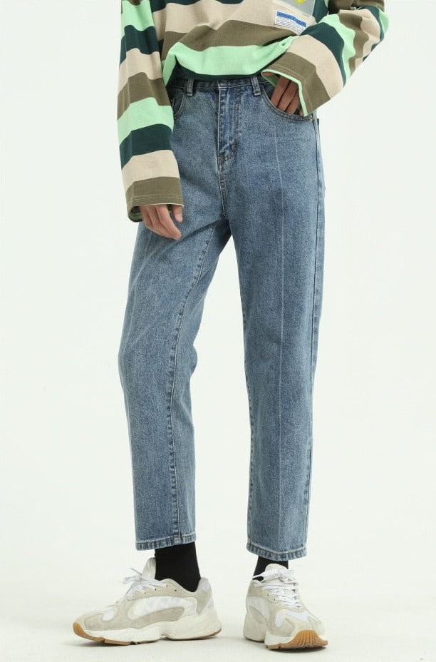 ANKLE LENGTH WASHED DENIM - INTOHYPEZONE