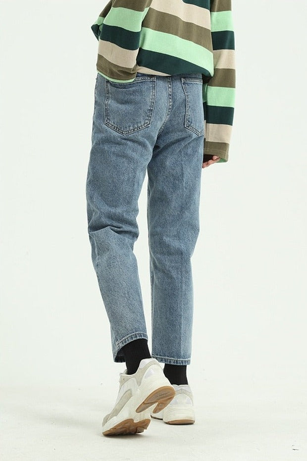 ANKLE LENGTH WASHED DENIM - INTOHYPEZONE